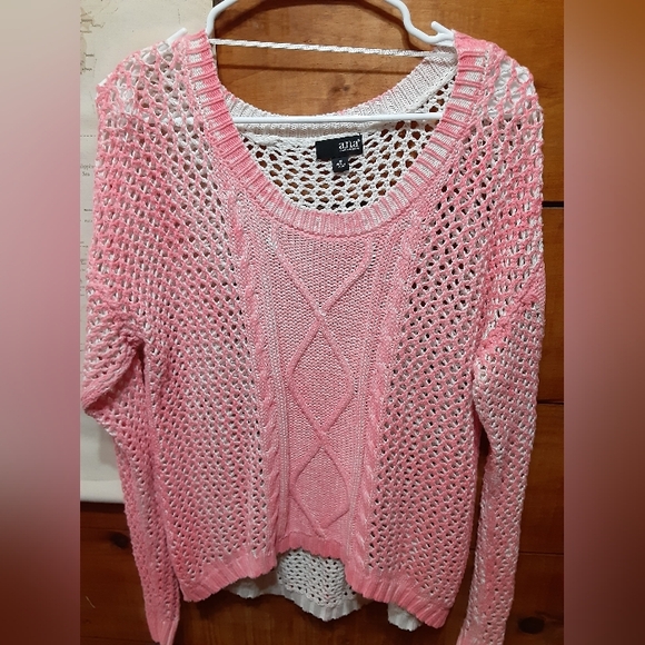 Pink Open-Knit Sweater - Picture 1 of 3